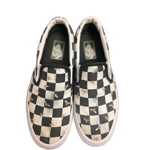 Vans Classic Slip-On Bee Check 'Black White' size 8M / 9.5 W